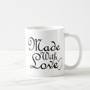 Caneca De Café Feito com coração do branco do amor