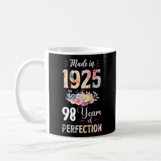 Caneca De Café Feito Em 1925 Floral 98 98º
