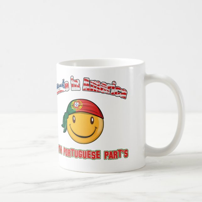 Caneca De Café Feito em América com parte portuguesa (Direita)