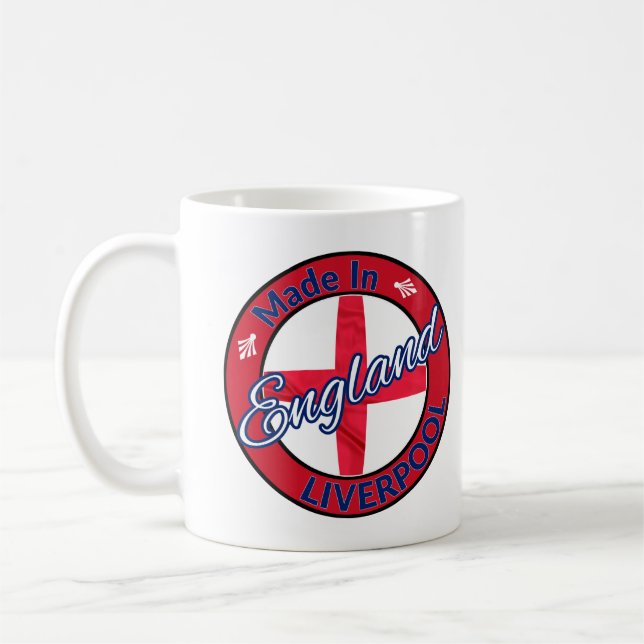 Caneca De Café Feito em Liverpool England, Rua George Flag (Esquerda)
