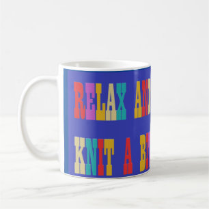 Caneca De Café Feito para tricotar ventiladores texto colorido br