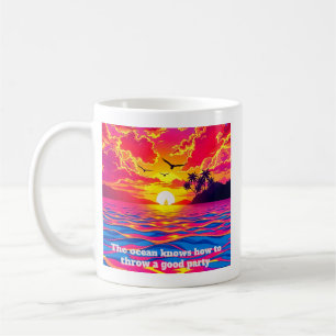 Caneca De Café Felicidade do Pôr do Sol Tropical