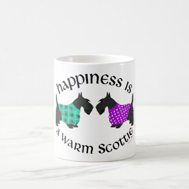 Caneca De Café Felicidade do Terrier Escocês (Centro)