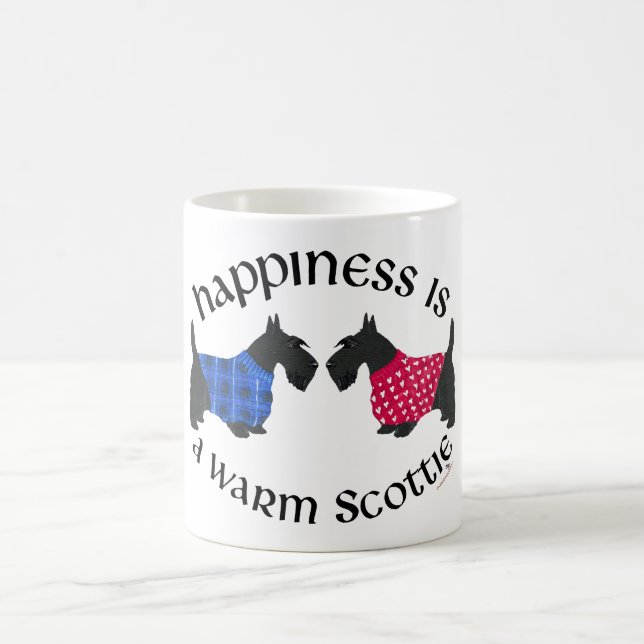 Caneca De Café Felicidade dos Terriers Escoceses Pretos (Centro)