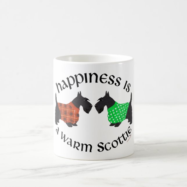 Caneca De Café Felicidade dos Terriers Escoceses Pretos (Centro)
