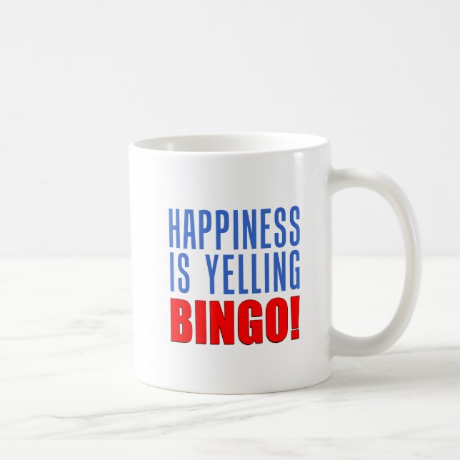 Caneca De Café Felicidade é Gritar Bingo Mug (Direita)