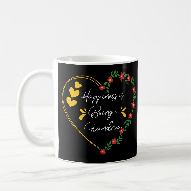 Caneca De Café Felicidade É Ser Uma Avó Nova Avó Bonita (Esquerda)