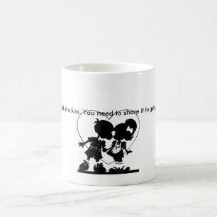 Caneca De Café "Felicidade é uma espécie de beijo" Amor