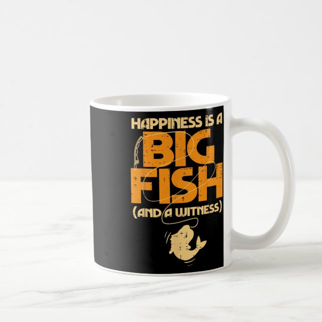 Caneca De Café Felicidade É Uma Grande Testemunha De Peixes Engra (Direita)