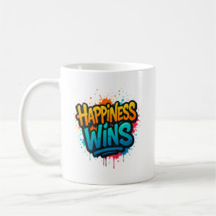 Caneca De Café Felicidade ganha Design Grafite