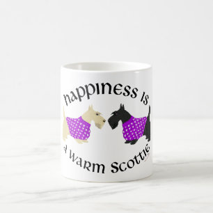 Caneca De Café Felicidade Scottie Trigo e Preto