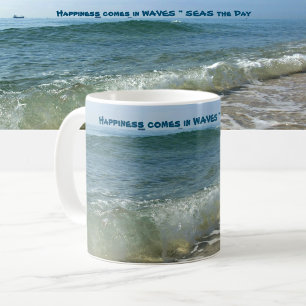 Caneca De Café Felicidade vem em ondas quebrando Surf
