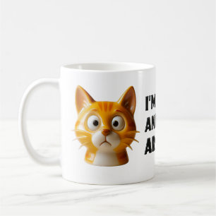 Caneca De Café Felino Curioso com uma Pergunta que Ruge!