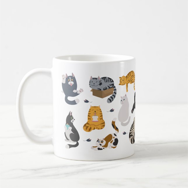Caneca De Café Felinos animados (Esquerda)