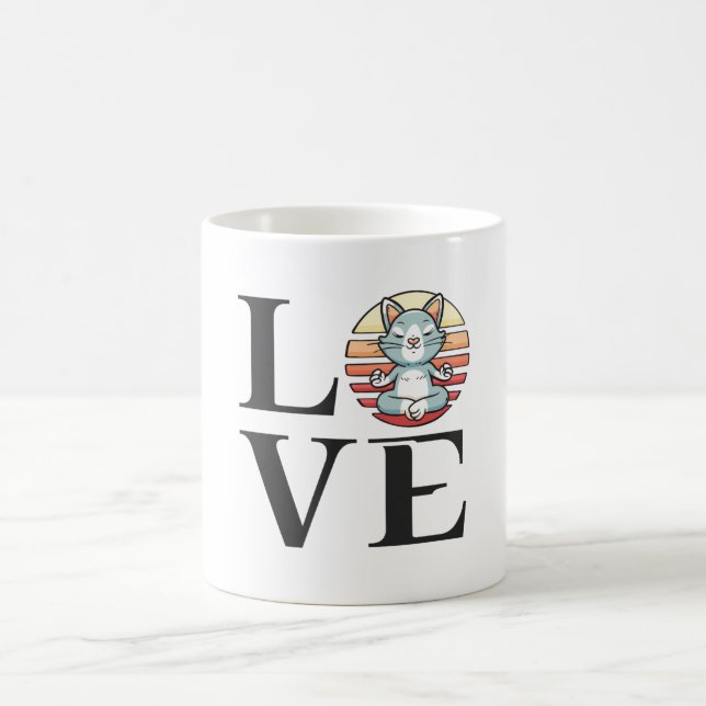 Caneca De Café Felinos e meditação (Centro)