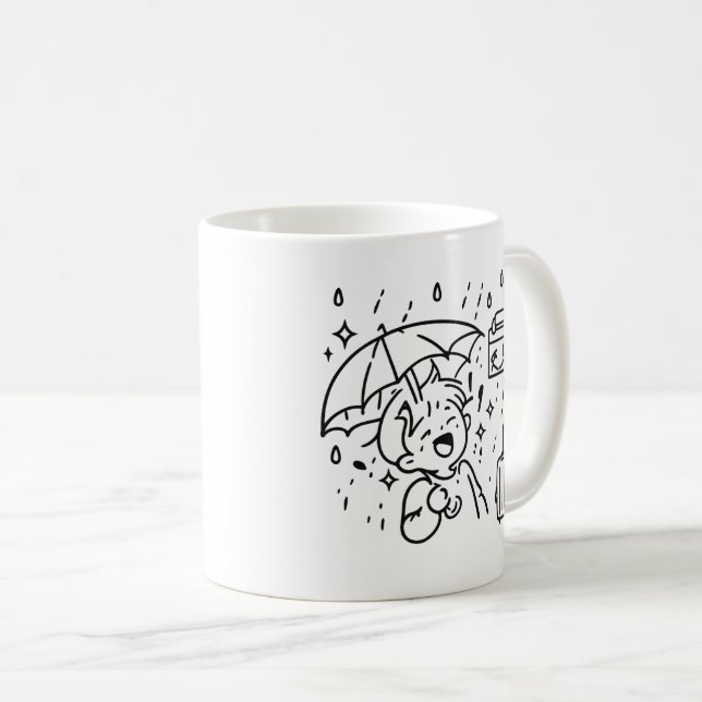 Caneca De Café feliz (Frente Esquerda)