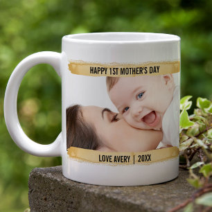 Caneca De Café Feliz 1º Dia das Mães 2 Foto Pincelada Amarela