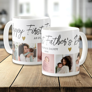 Caneca De Café Feliz 1º Dia dos Pais Como Papai 5 Colagem de Foto