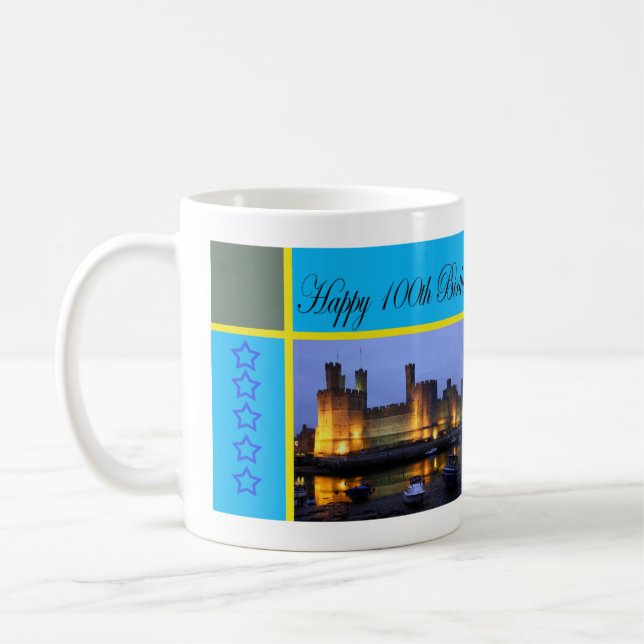 Caneca De Café Feliz 100º aniversário do Castelo Caernarfon (Esquerda)