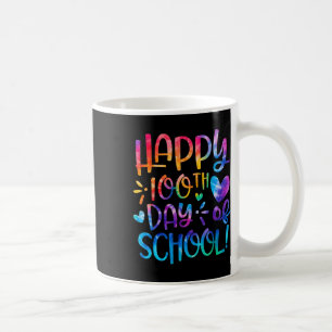 Caneca De Café Feliz 100º Dia De Colégio Tie Dye Rainbow 100 Dias