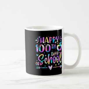 Caneca De Café Feliz 100º Dia De Colégio Tie Dye Rainbow 100 Dias