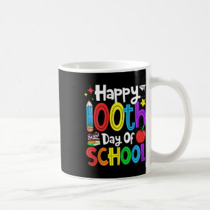 Caneca De Café Feliz 100º Dia De Escola Alunos Crianças Professor