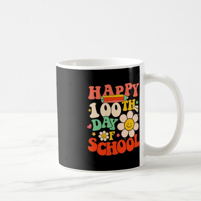 Caneca De Café Feliz 100º Dia De Professores Crianças De 100 Dias (Direita)