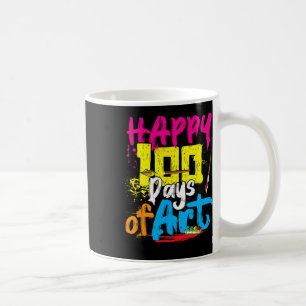 Caneca De Café Feliz 100 Dias De Professor De Arte Aluno 100º Dia