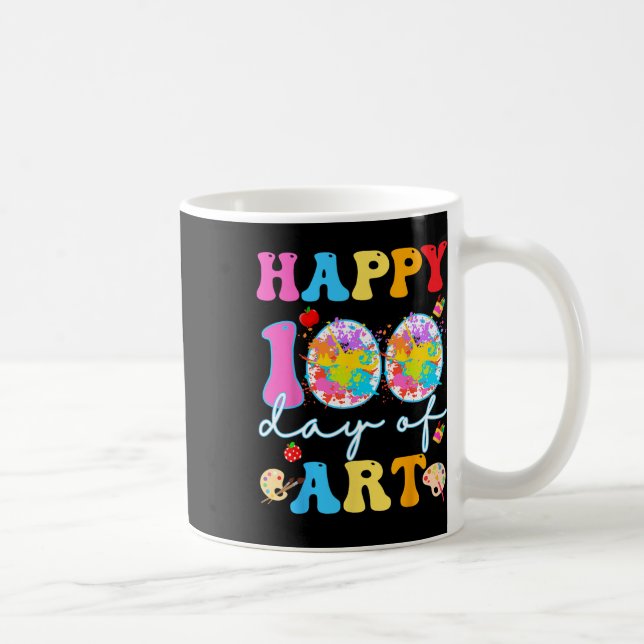 Caneca De Café Feliz 100 Dias De Professores Da Escola De Arte Me (Direita)