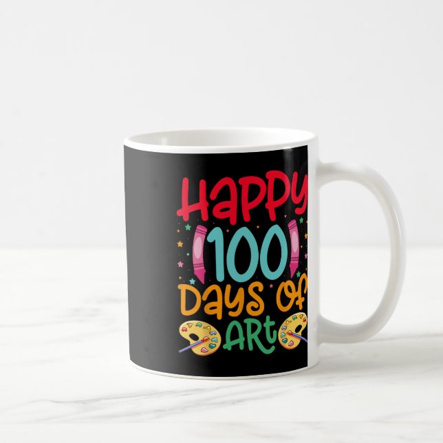 Caneca De Café Feliz 100 Dias De Professores Da Escola De Arte Me (Direita)