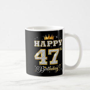 Caneca De Café Feliz 47º Aniversário 47 Anos Mulheres Homens Aniv