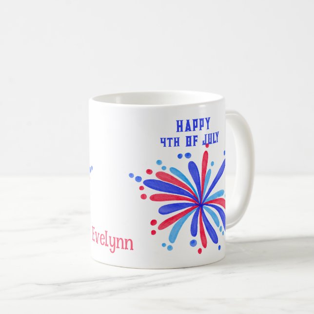 Caneca de café Feliz 4 de Julho (Frente Esquerda)