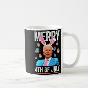 Caneca De Café Feliz 4 de Julho Confuso Engraçado Biden Dia de Pá