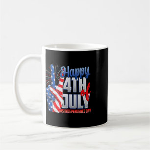 Caneca De Café Feliz 4 de Julho Dia da Independência Bandeira Pat