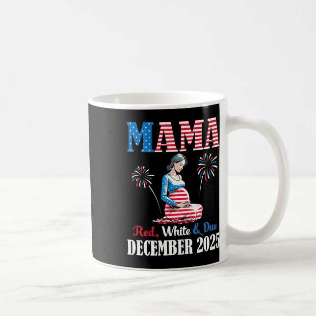 Caneca De Café Feliz 4 de Julho Dia Mamãe Vermelho Branco E Devid (Direita)