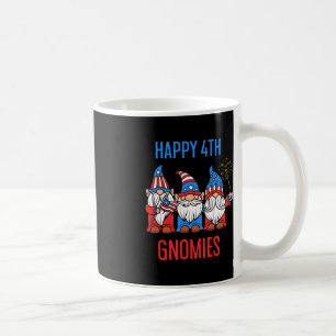 Caneca De Café Feliz 4 de julho Gnomias Orgulho Patriótico Gnomos