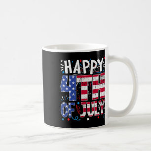 Caneca De Café Feliz 4 De Julho Patriótico Americano Bandeira 4th