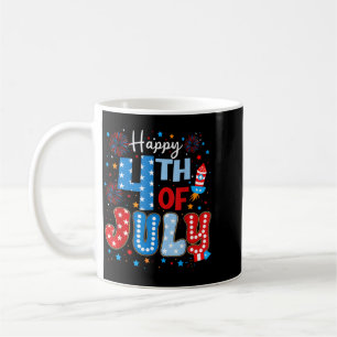 Caneca De Café Feliz 4 de Julho Patriótico Bandeira Americana EUA