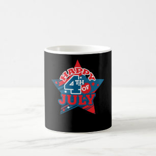 Caneca De Café Feliz 4 de julho Star - bandeira dos EUA - AMOR EU
