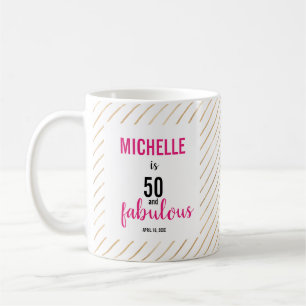 Caneca De Café Feliz 50º aniversário 50 e fabulosa técnica de