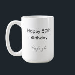 Caneca De Café Feliz 50º Festa de aniversário personalizado<br><div class="desc">Feliz 50º aniversário Mug de café personalizado que você pode personalizar para qualquer ocasião e evento especial. Comprar como presente para alguém especial ou como um presente para si mesmo</div>