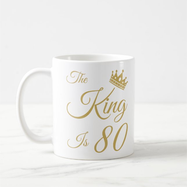 Caneca De Café Feliz 80 de Aniversário Para Homens (Esquerda)