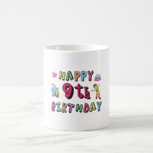 Caneca De Café Feliz 9.º aniversário para crianças de 9 anos B-da