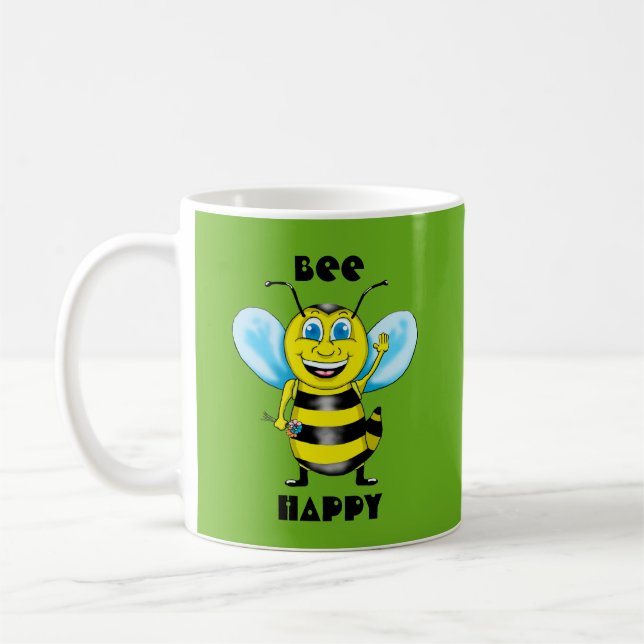 Caneca De Café Feliz Abelha Mug (Esquerda)