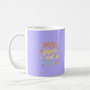 Caneca De Café Feliz, alegre, livre, motivacional, inspiracional