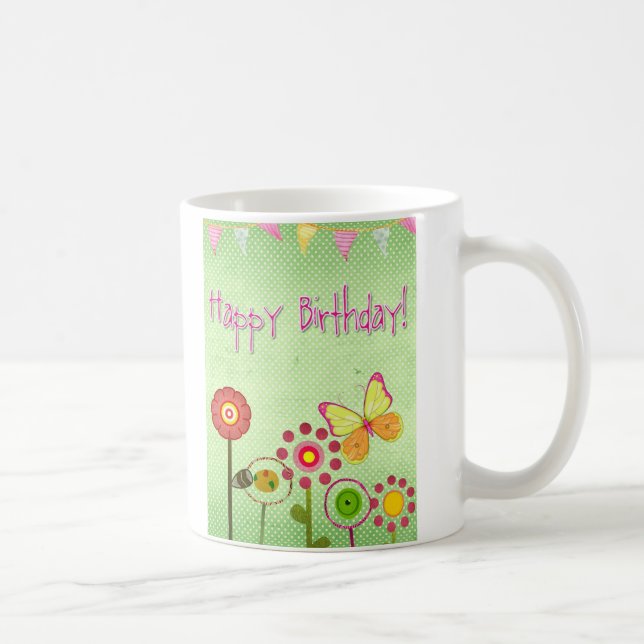 Caneca De Café Feliz aniversário (Direita)