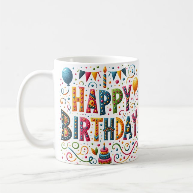 Caneca De Café Feliz Aniversário (Esquerda)