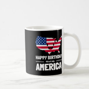 Caneca De Café Feliz aniversário América 4 de julho Bandeira Amer