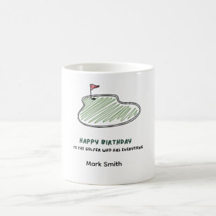 Caneca De Café Feliz aniversário ao golfista que tem tudo