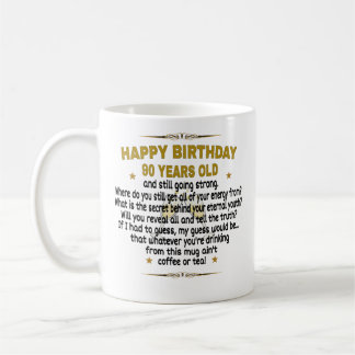 Caneca De Café Feliz aniversário aos 90 anos